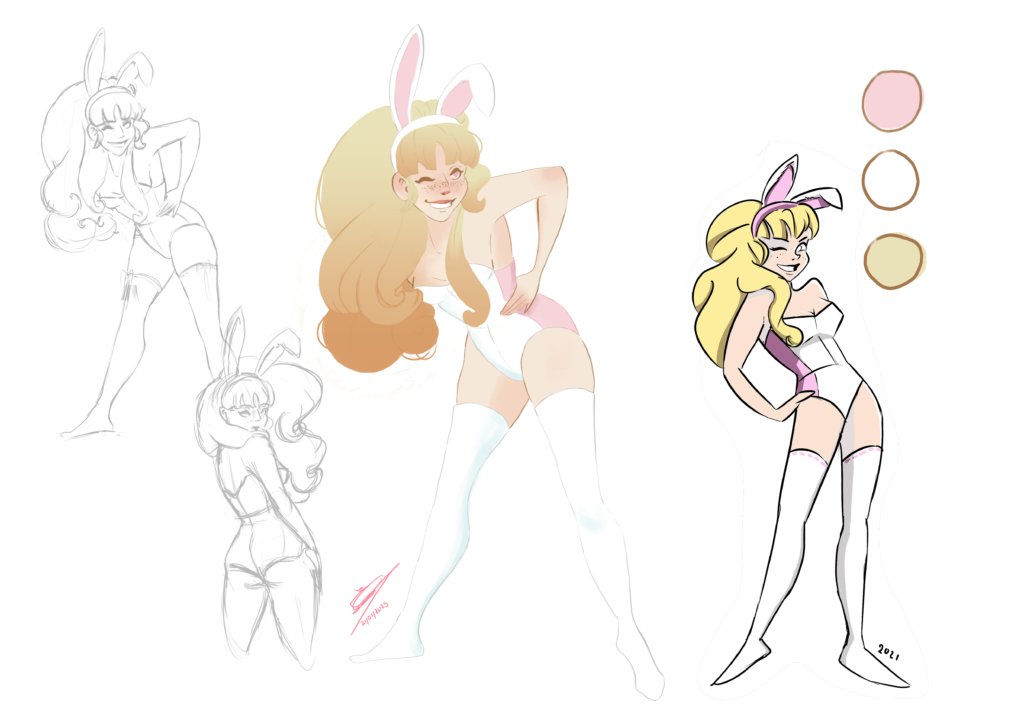 illustration pine up lapin