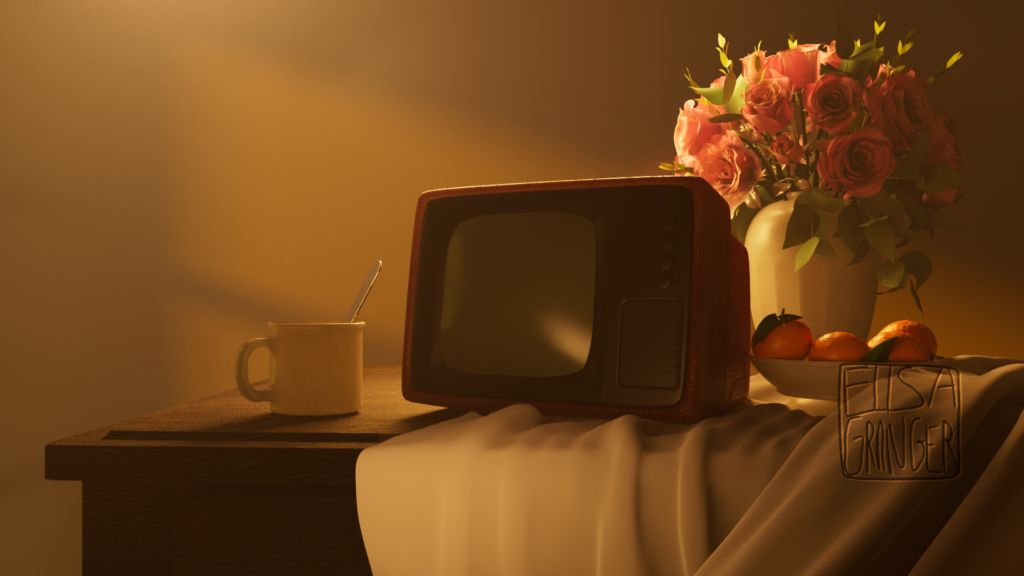 3D Lighting télé rétro crépuscule